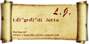 Légrádi Jetta névjegykártya